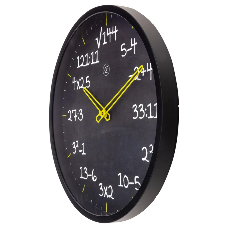Wall clock 30cm - Silent - Plastic - "Maths"