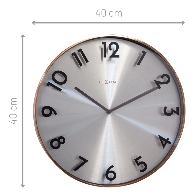 Wall clock 40cm - Silent - Metal - "Reflection"
