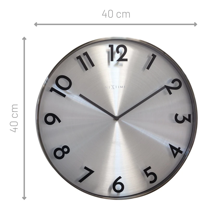 Wall clock 40cm - Silent - Metal - "Reflection"