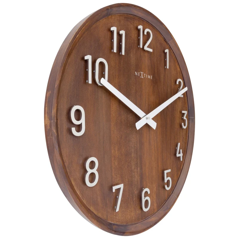 Large Wall clock 50cm - Silent - Wood/Metal - "Precious"