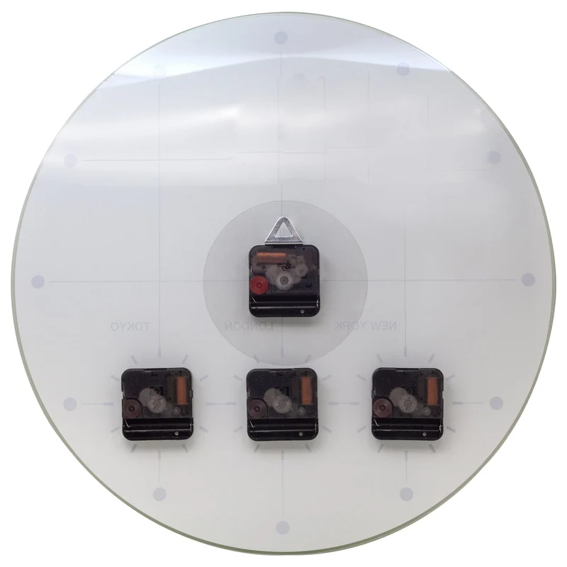 Wall Clock 43cm - Silent - Glass - "Big City"