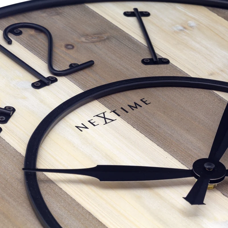 Large Wall Clock - 50cm - Silent - Wood Metal - "Oxford"