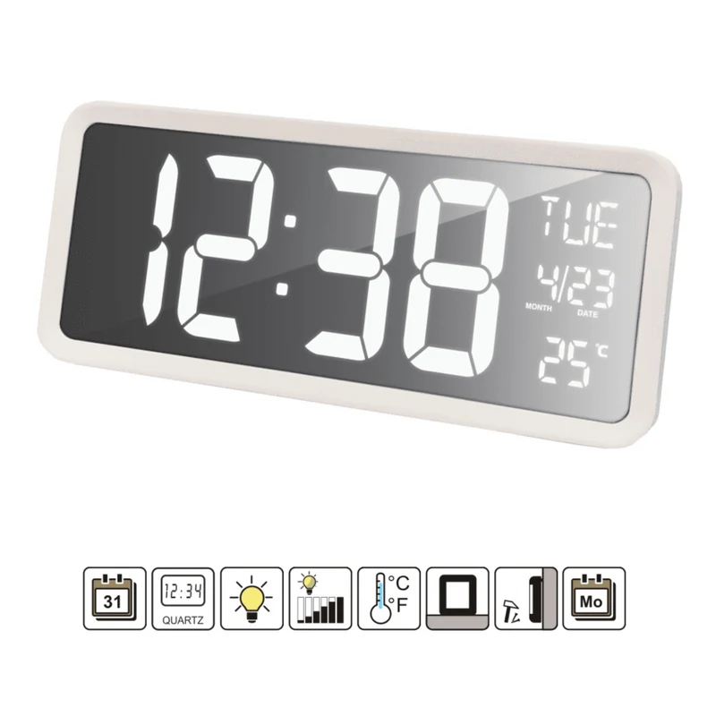 Wanduhr / Tischuhr große klare Zahlen - Datums- und Wochentagsanzeige - Temperatur - Technoline WS 8130
