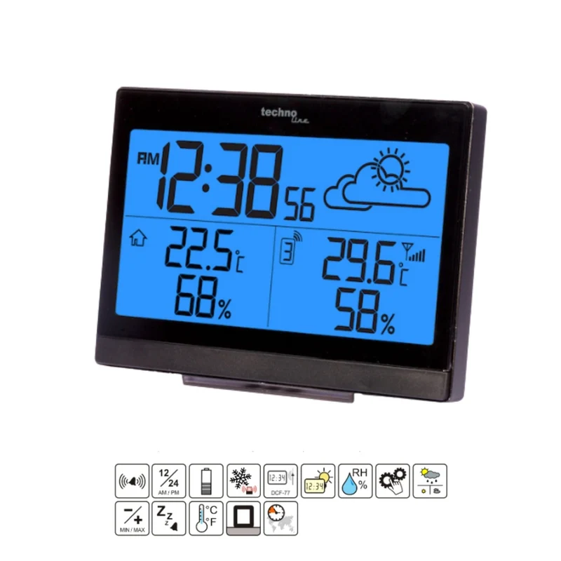 Technoline WS 9252 Schwarze digitale Wetterstation