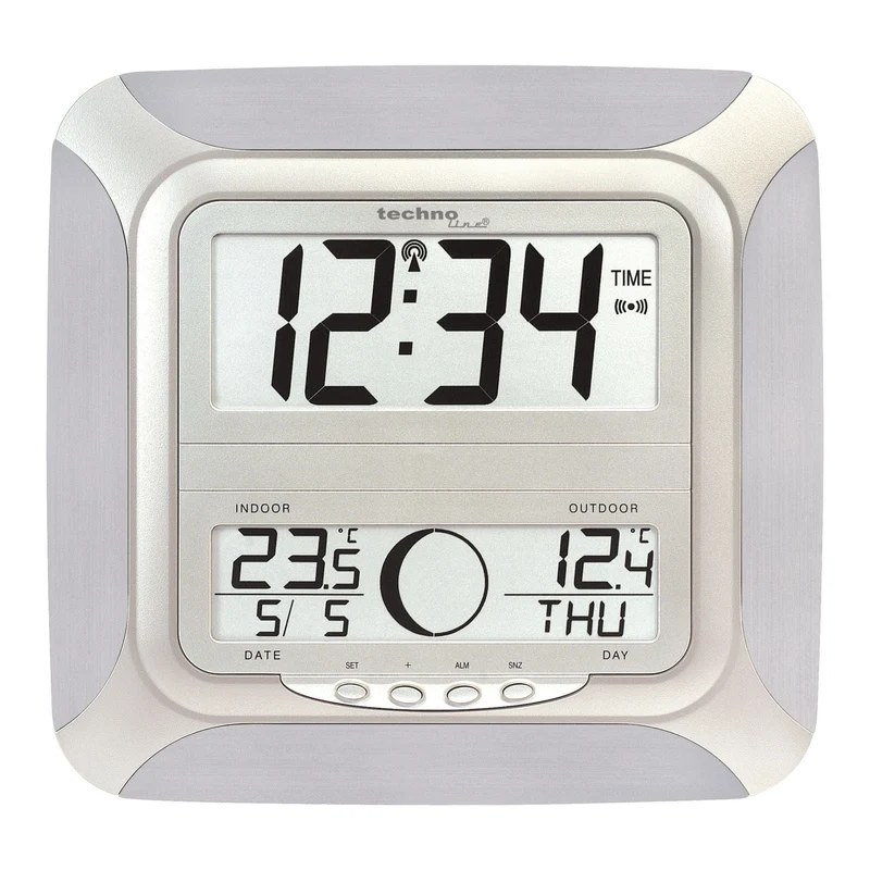 Funkwanduhr - Datum - Temperatur - Weckfunktion - Technoline WS 8118