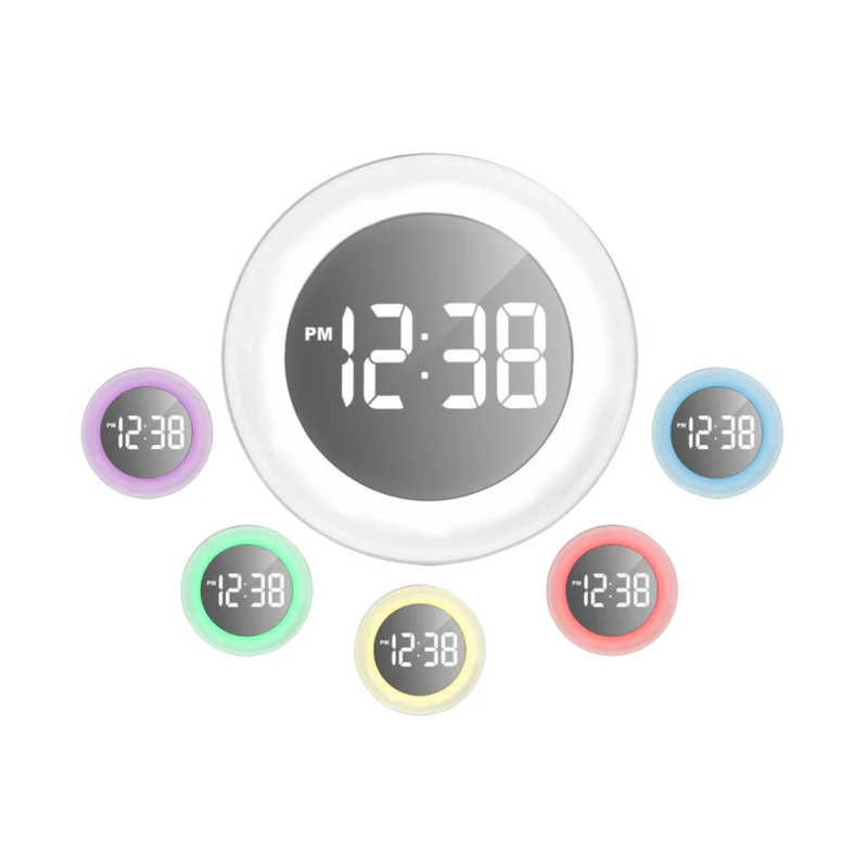 Digitale Wanduhr / Tischuhr - Beleuchtung in verschiedenen Farben - Spiegelbild - Technoline WS 8086