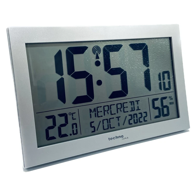 Wanduhr - Digital - Funkgesteuert - Tages-/Datumsanzeige - Wecker - Thermometer - Hygrometer - Große Zahlen - Ältere - Demenzuhr