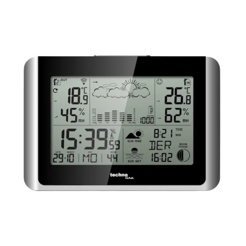 Wetterstation - Inc. Außensensor - Wettervorhersage/Bedingungen - Funkuhr - Datum - Technoline WS 6767