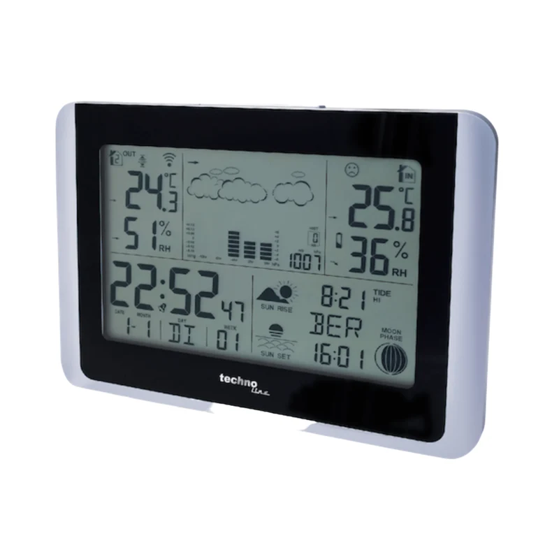 Wetterstation - Inc. Außensensor - Wettervorhersage/Bedingungen - Funkuhr - Datum - Technoline WS 6767
