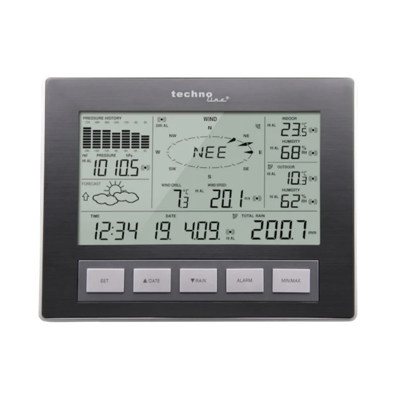 Professionelle Wetterstation - 3 Außensensoren Technoline WS 2816