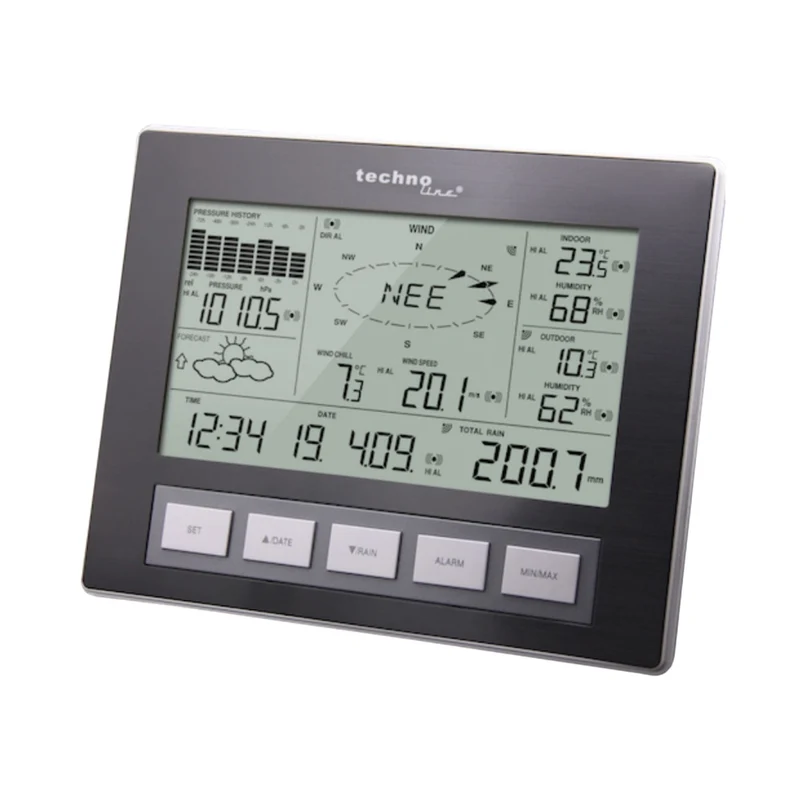 Professionelle Wetterstation - 3 Außensensoren Technoline WS 2816