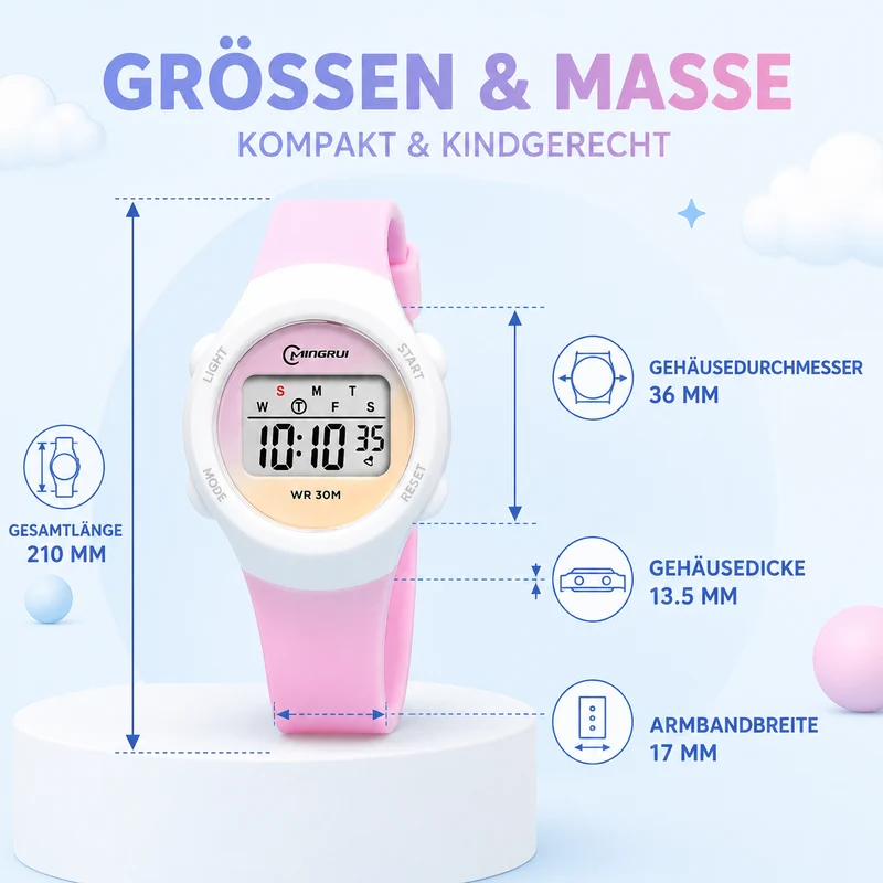 Digitaal Kinderhorloge Waterdicht Sport met Alarm en Stoppuhr Kinderwekker Polshorloge Kids Meisjes Jongens | Sansoti