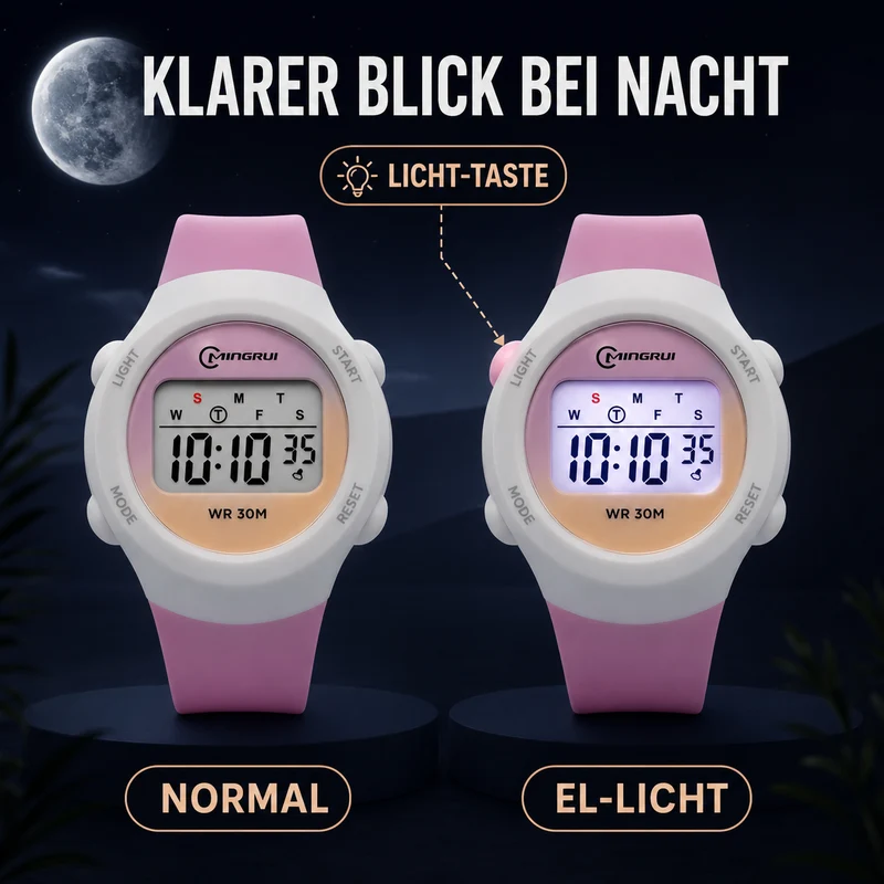 Digitaal Kinderhorloge Waterdicht Sport met Alarm en Stoppuhr Kinderwekker Polshorloge Kids Meisjes Jongens | Sansoti