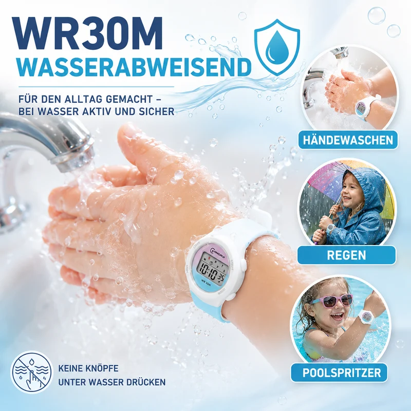 Digitaal Kinderhorloge Waterdicht Sport met Alarm en Stoppuhr Kinderwekker Polshorloge Kids Meisjes Jongens | Sansoti