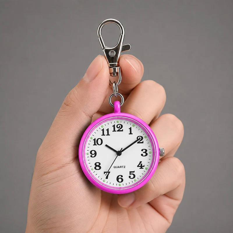 Compacte Zakhorloge met Sleutelhanger Clip Analoog Kwartsuurwerk Handig Draagbaar Altijd Tijd bij Hand | Sansoti