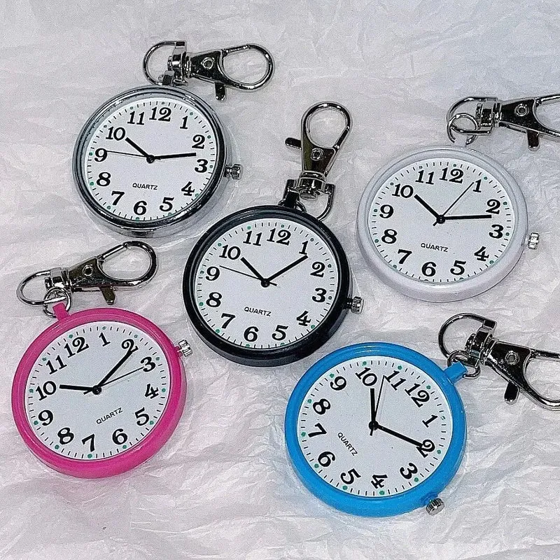 Compacte Zakhorloge met Sleutelhanger Clip Analoog Kwartsuurwerk Handig Draagbaar Altijd Tijd bij Hand | Sansoti