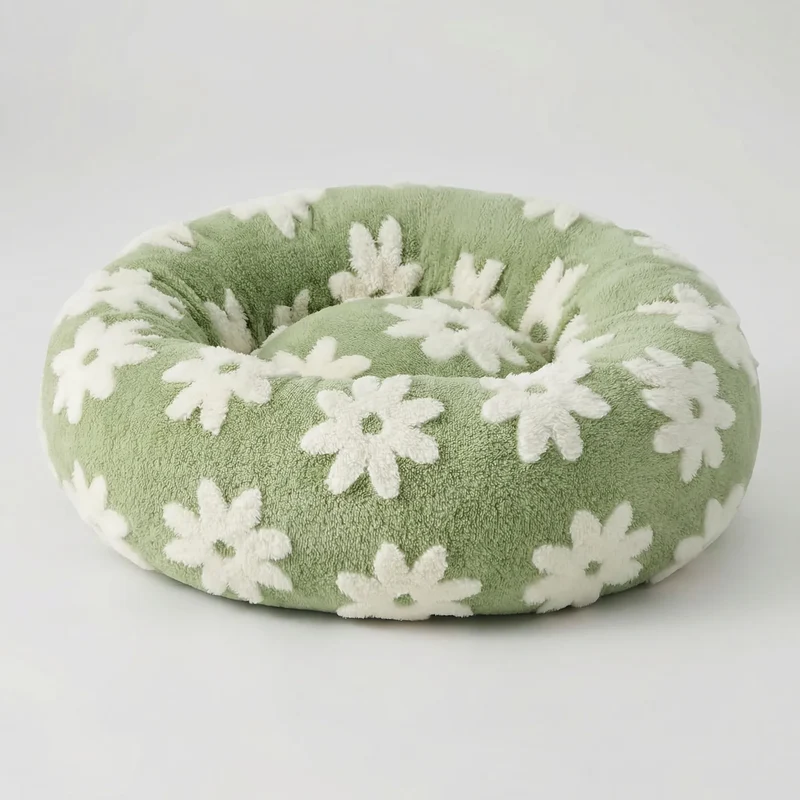 Rond Hondenbed met Hoge Rand Klein Pluche Ligkussen voor Honden Extra Zachte Slaapplaats Comfort Huisdier | Sansoti