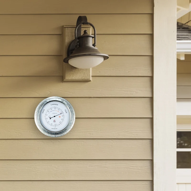 Weatherproof Barometer - 22cm - Metal - Galvanized Orchid