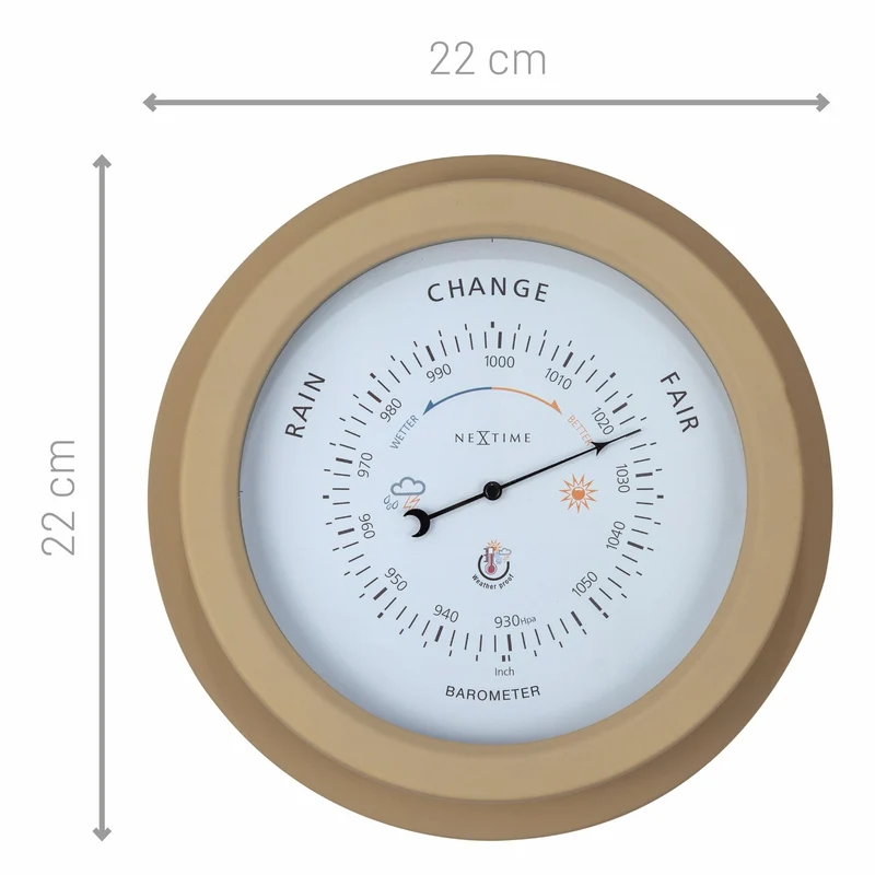 Weatherproof Barometer - 22cm - Metal - Galvanized Orchid