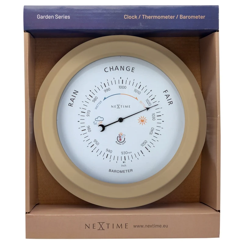 Weatherproof Barometer - 22cm - Metal - Galvanized Orchid
