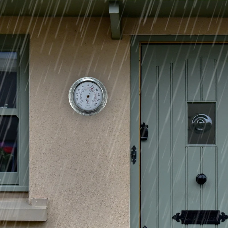 Weatherproof Thermometer - 22cm - Metal - Galvanized Lily