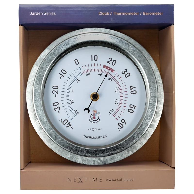 Weatherproof Thermometer - 22cm - Metal - Galvanized Lily