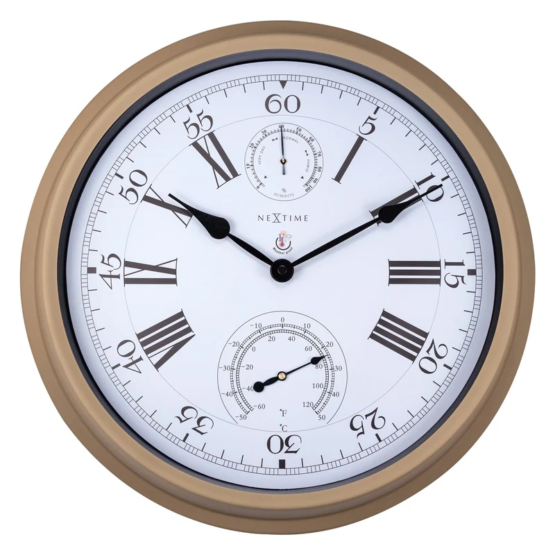 Weatherstation - Wall clock - Weatherproof - 40.5 cm - Metal - Hyacinth