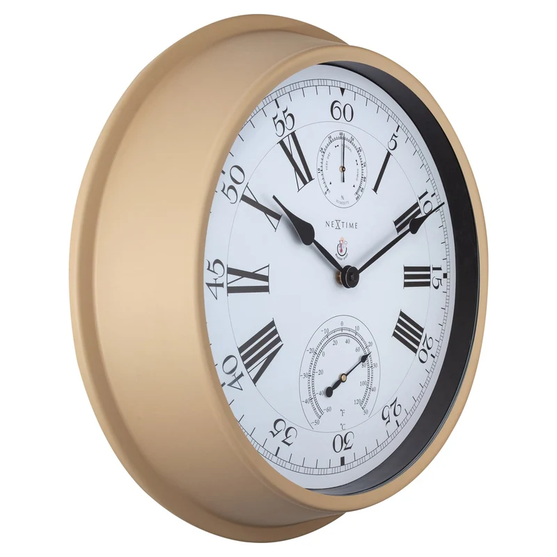Weatherstation - Wall clock - Weatherproof - 40.5 cm - Metal - Hyacinth