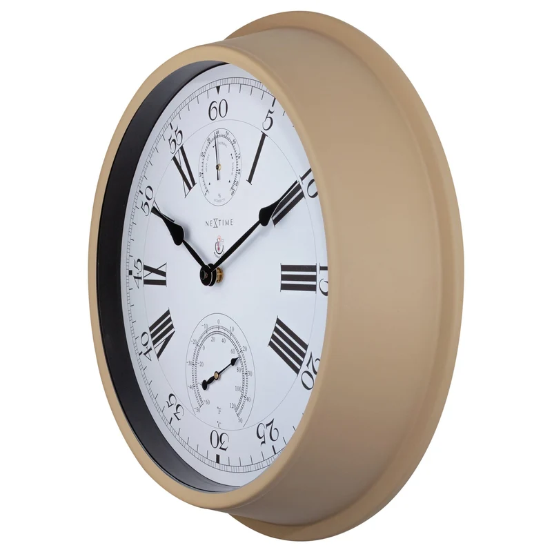Weatherstation - Wall clock - Weatherproof - 40.5 cm - Metal - Hyacinth