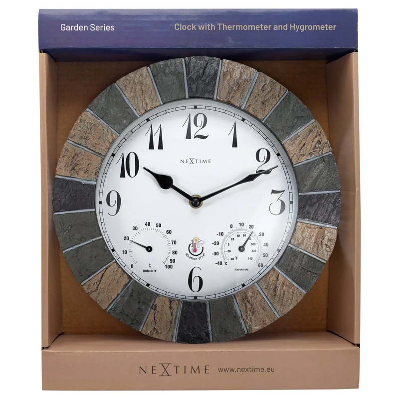 Weatherstation - Wall Clock - Weatherproof - 26cm - Polyresin - Aster