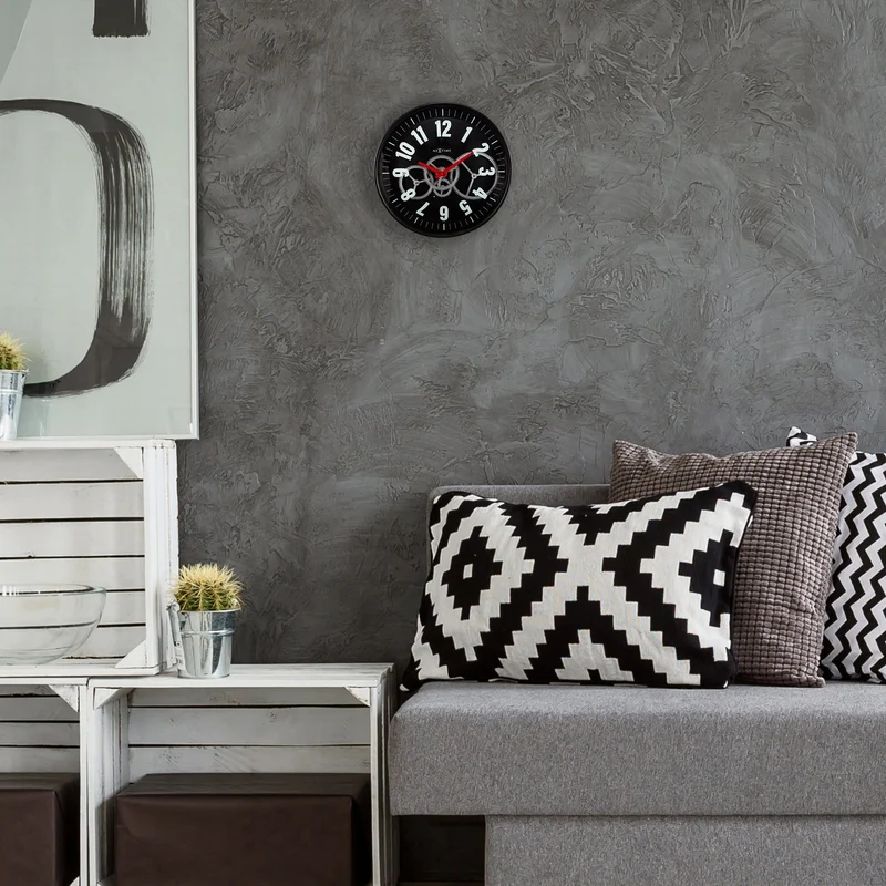 Modern Gear Clock With Moving Gears - 36cm - Metal/Glass