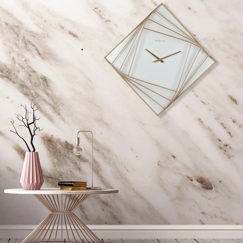 Large Square Wall Clock - 85x85cm - Metal - Turning Square