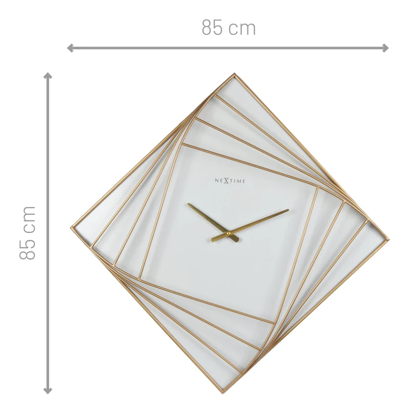 Large Square Wall Clock - 85x85cm - Metal - Turning Square