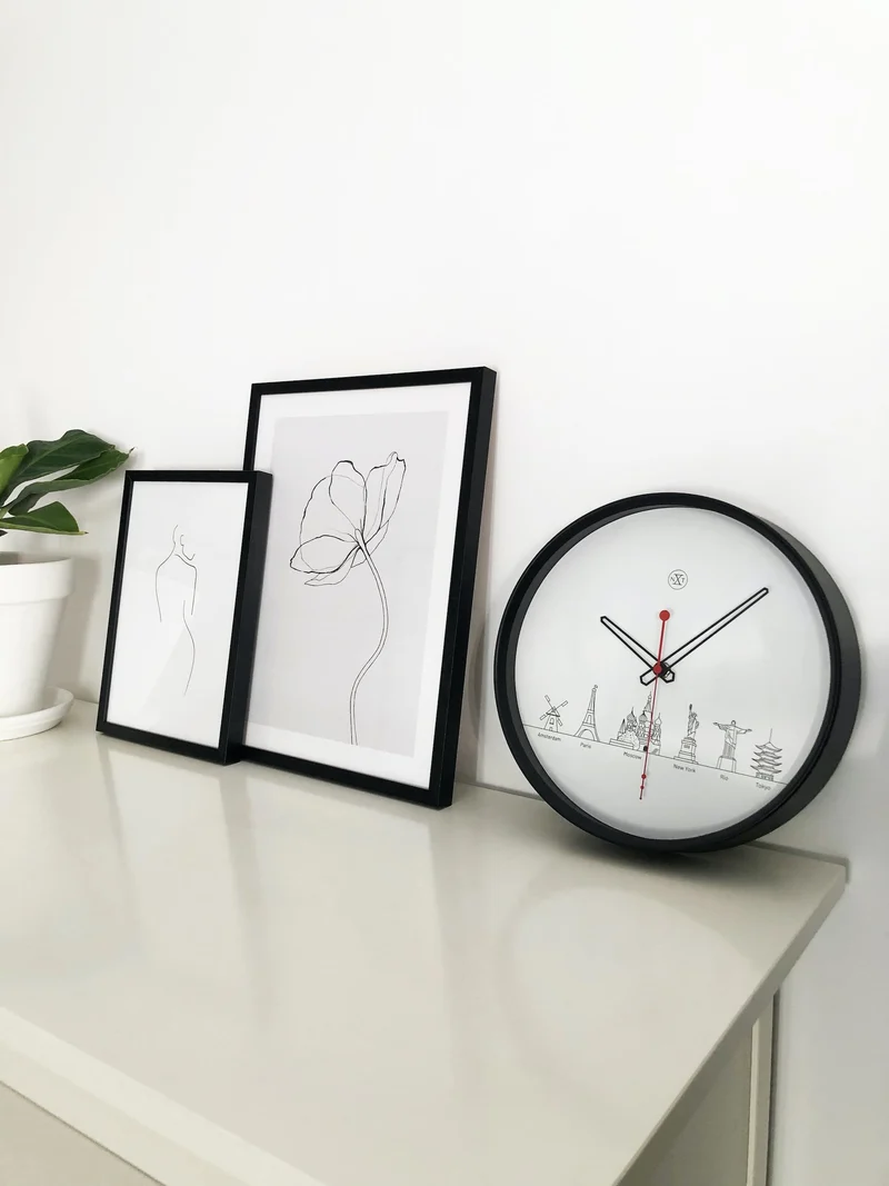 Wall clock - 30 cm - Plastic - 'Worldtour'
