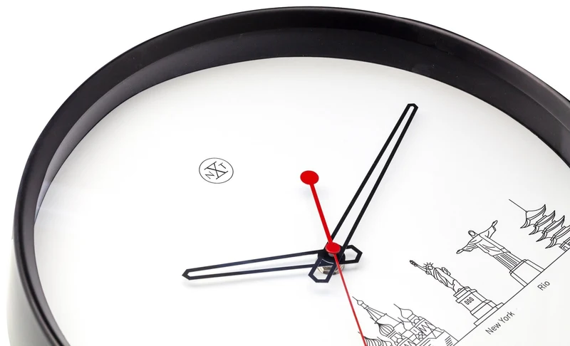 Wall clock - 30 cm - Plastic - 'Worldtour'