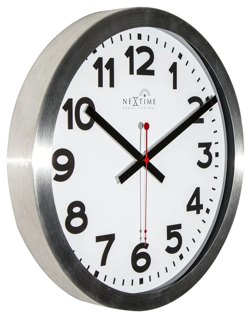 Wall clock - 35 cm - Aluminum - 'Station Radio Controlled (DCF) Numbers'