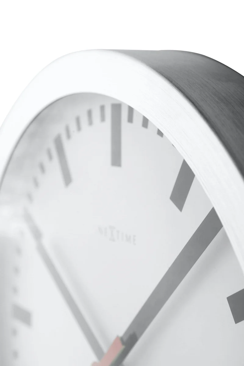 Wall clock/Table clock - Aluminum - 'Station Stripe'