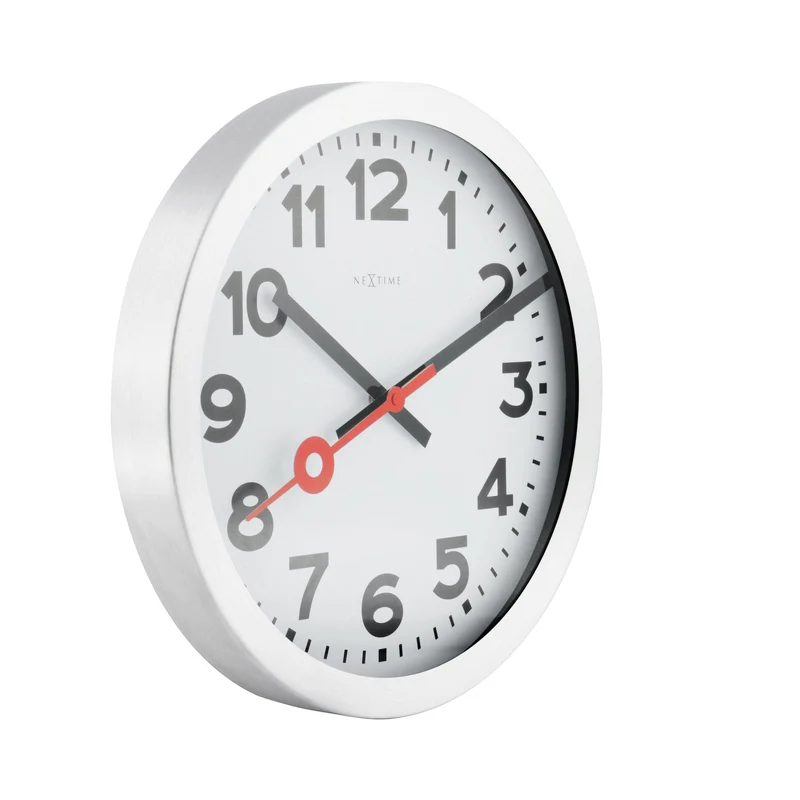 Wall clock/ Table clock - Aluminum - 'Station Numbers'