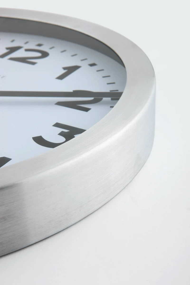 Wall clock/ Table clock - Aluminum - 'Station Numbers'