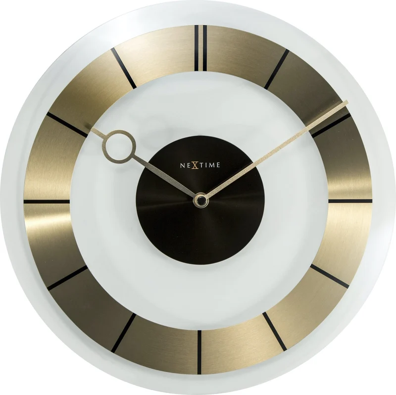 Wall clock - 31 cm - Aluminium - Glass - 'Retro'