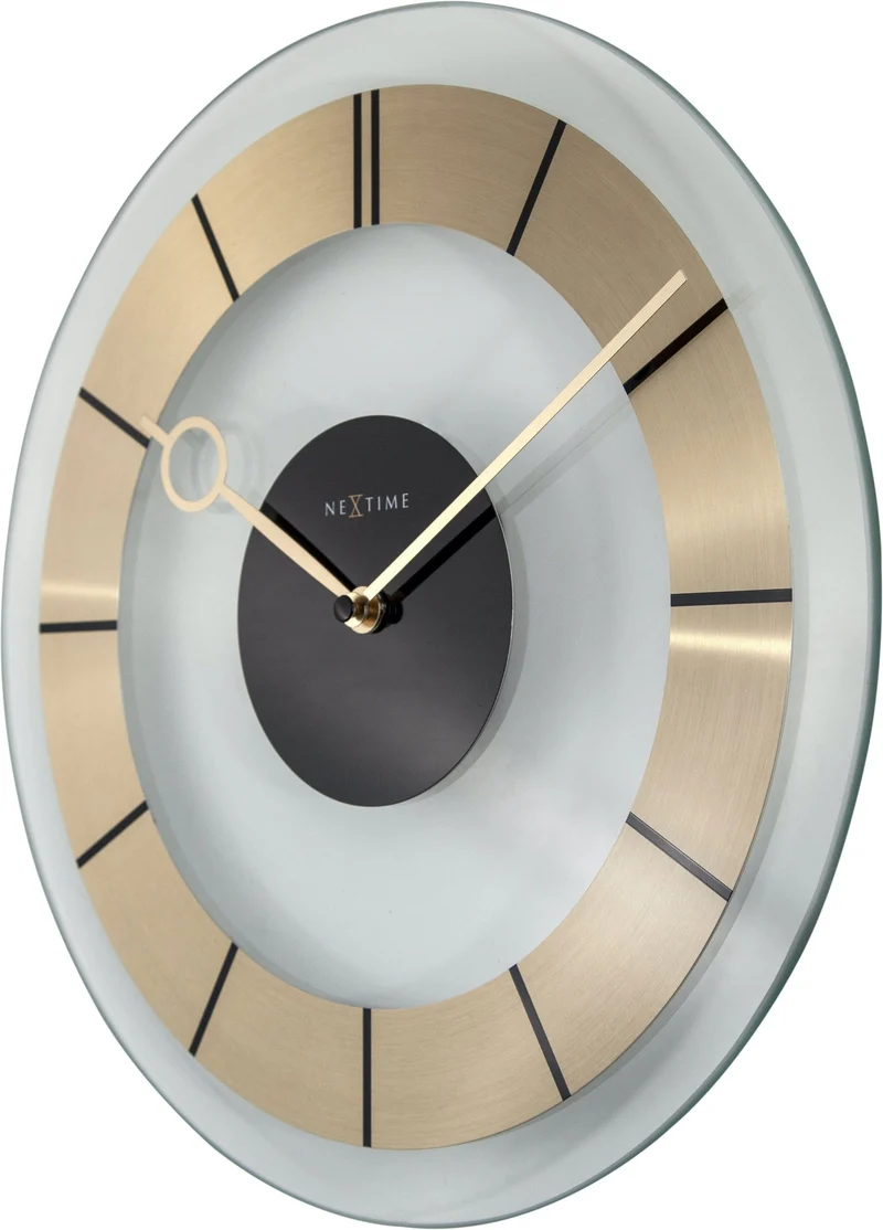 Wall clock - 31 cm - Aluminium - Glass - 'Retro'