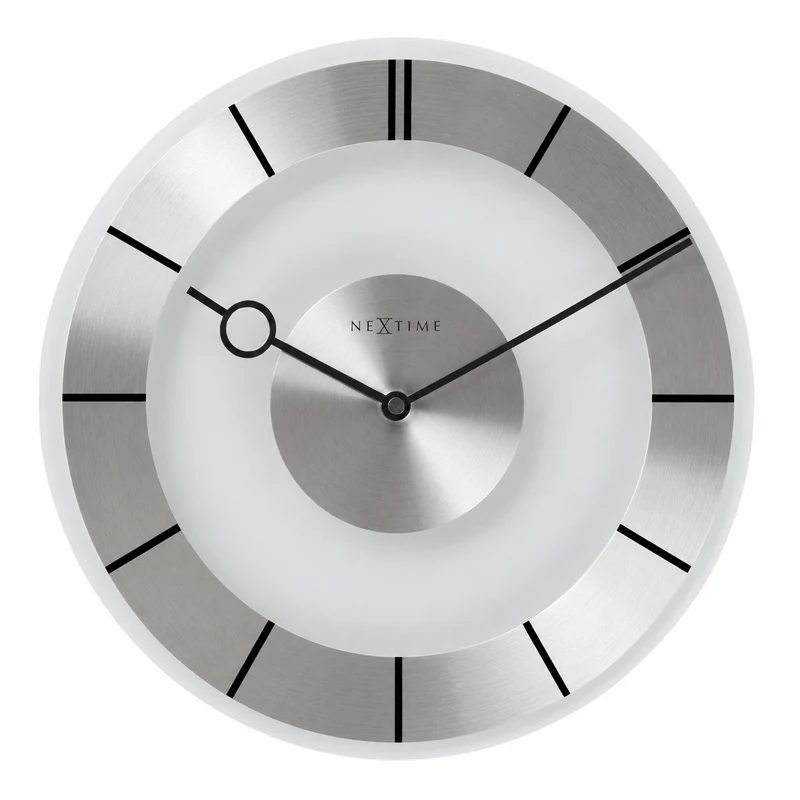 Wall clock - 31 cm - Aluminium - Glass - 'Retro'