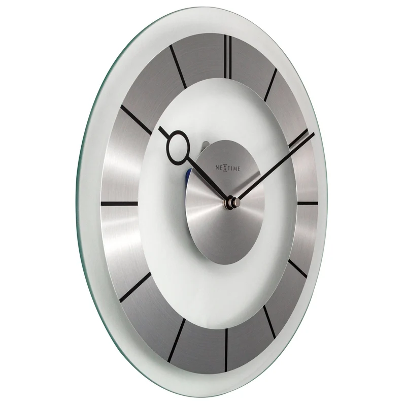 Wall clock - 31 cm - Aluminium - Glass - 'Retro'