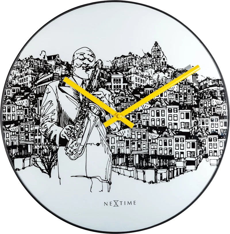 Wall clock - 40 cm - Glass / Metal - Sax City