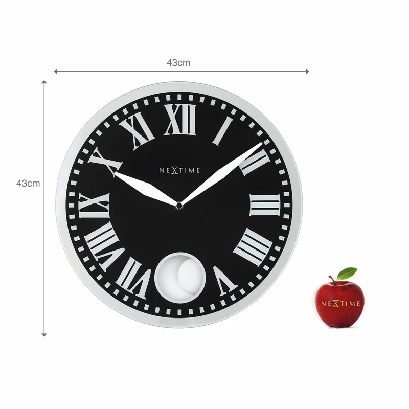 Wall clock - 43 x 4.2 cm - Glass - 'Romana'