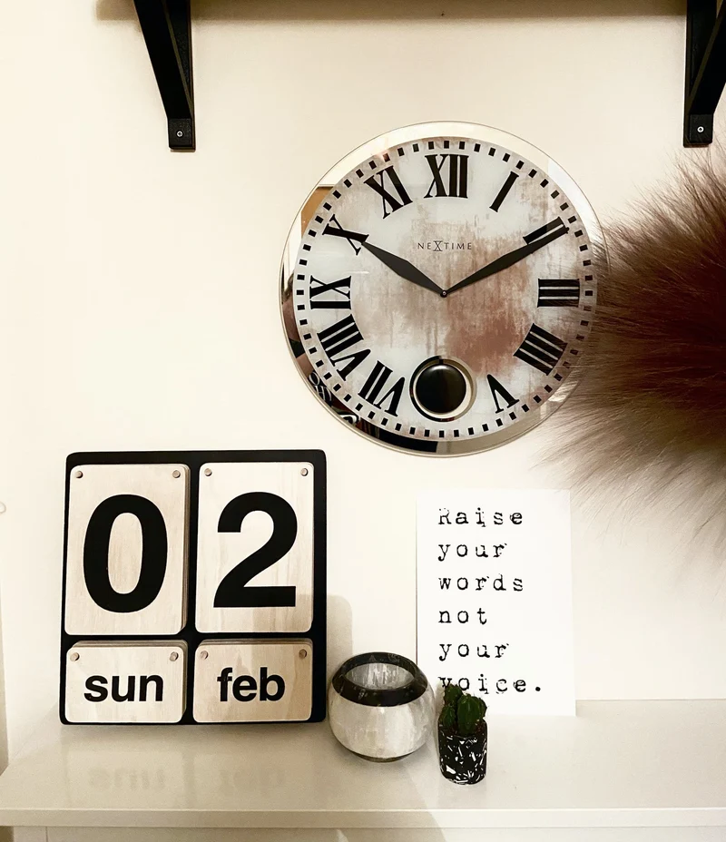 Wall clock - 43 x 4.2 cm - Glass - 'Romana'