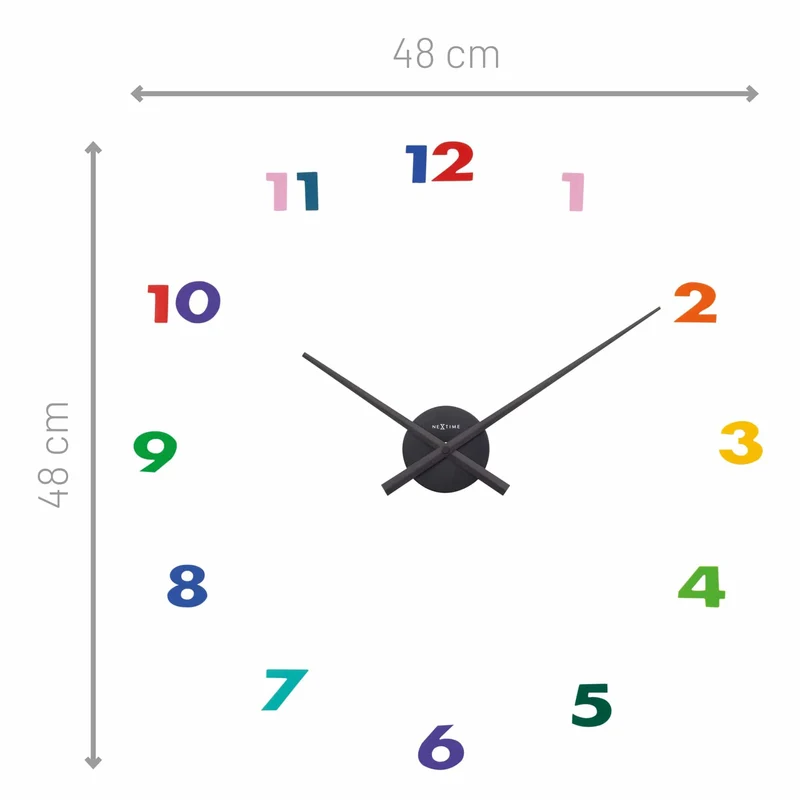 Wall clock - 48 x 3 cm - Aluminum - 'Small Hands'