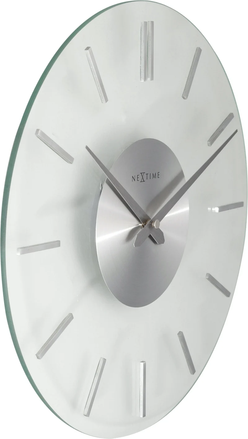 Wall clock - 26 cm - Aluminum - Glass - 'Stripe'