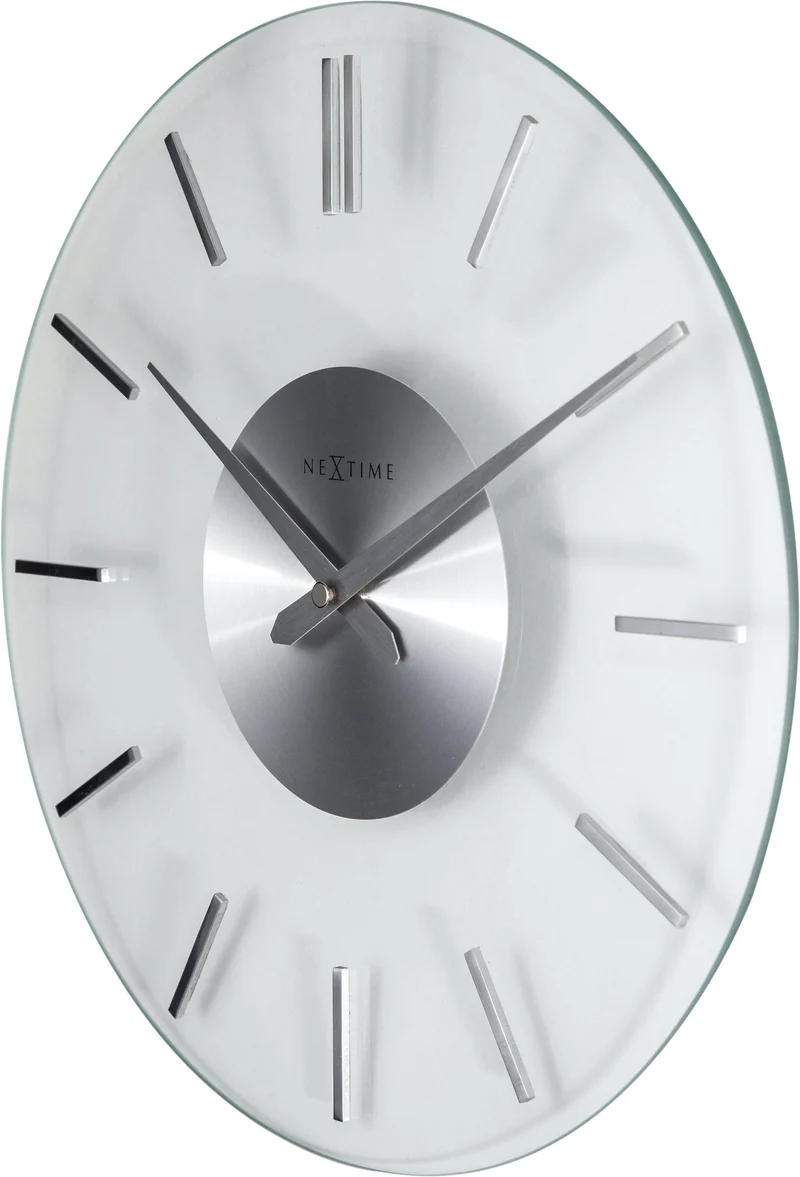 Wall clock - 26 cm - Aluminum - Glass - 'Stripe'