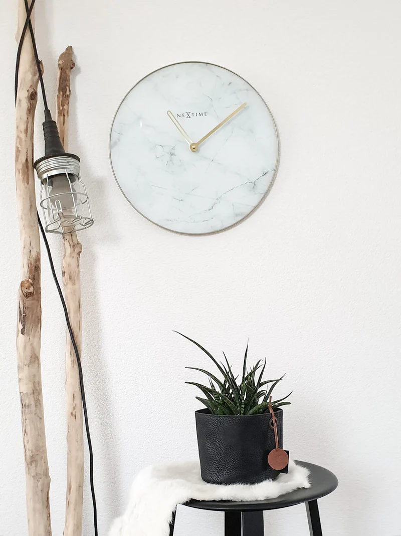Wall clock - 40 cm - Glass / Metal - 'Marble'